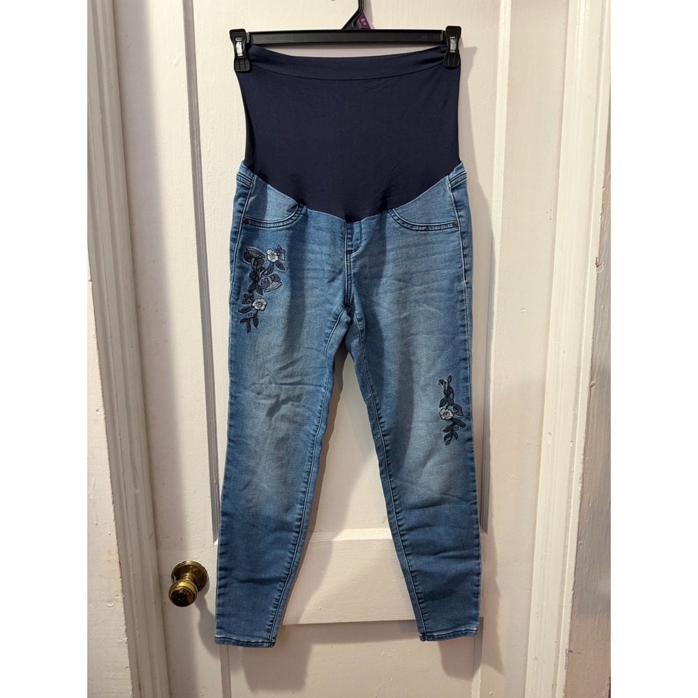 A‎ Glow Floral Embroidered Maternity Jegging in 6